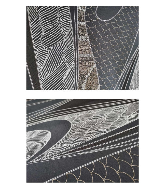 High-End Embroidery Decorative Painting - Suzhou Embroidery with Silk Full-Embroidery Craftsmanship | Commercial Space Soft Decoration Wall Hanging | Bulk Purchases Available with Customizable Patterns and Sizes.Clouds Rising to Form the Sea-海智集-