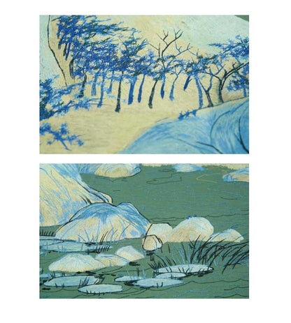 High-End Embroidery Decorative Painting - Suzhou Embroidery with Silk Full-Embroidery Craftsmanship | Commercial Space Soft Decoration Wall Hanging | Bulk Purchases Available with Customizable Patterns and Sizes.A Thousand Miles of Rivers and Mountains-海智集-