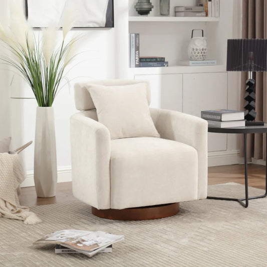 COOLMORE 360 degree rotation design, multi-gear adjustment backrest, soft and comfortable chenille fabric, ergonomic design of the living room chair-海智集-Default-