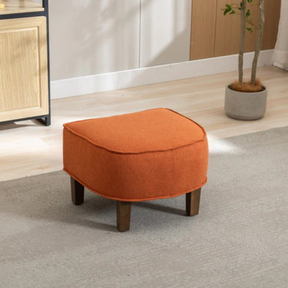 COOLMORE Accent Chair with Ottoman, Mid Century Modern Barrel Chair Upholstered Club Tub Round Arms Chair for Living Room-海智集-Default-
