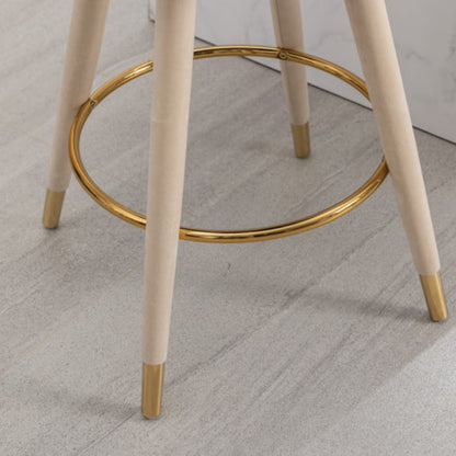 COOLMORE Counter Height Bar Stools Set of 2 for Kitchen Counter Solid Wood Legs with a fixed height of 360 degrees-海智集-Default-