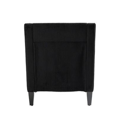 COOLMORE Modern Accent Chair,Upholstered Armchair with Scooped Arms for Bedroom,Apartment,Studio,Office,Waiting Room(Black Corduroy)-海智集-Default-