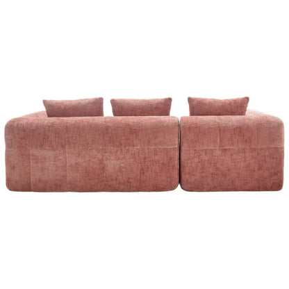 UNITED WE WIN 98.42-inch modular sectional sofa, modern modular L-shaped sofa with chaise longue, equipped with small side pockets and free of compression during installation.-海智集-Default-
