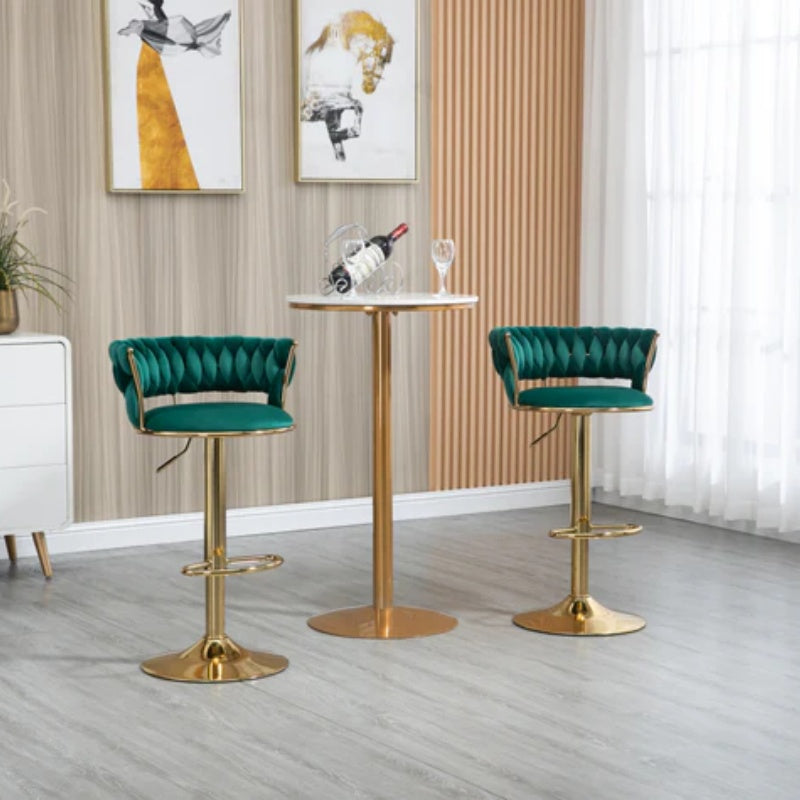 COOLMORE Swivel Bar Stools Set of 2 Adjustable Counter Height Chairs with Footrest for Kitchen, Dining Room 2PC/SET-海智集-Default-