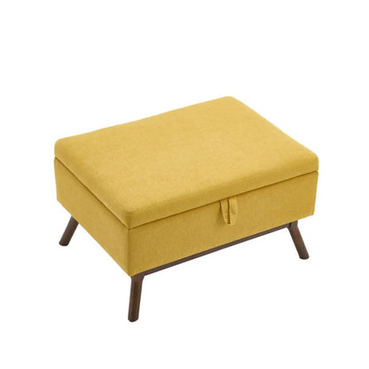 Mid-century modern square coffee table storage bench, assembled, suitable for living room, entryway and family room, used as a coffee table, stirrups, shoe bench-海智集-Default-