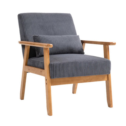 Leisure Chair with Solid Wood Armrest and Feet, Leisure chair, wood frame, velvet, l, solid rubber wood legs, Mid-Century Modern Accent chair, for Living Room Bedroom Studio chair,Two packs-海智集-Default-