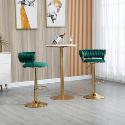 COOLMORE Swivel Bar Stools Set of 2 Adjustable Counter Height Chairs with Footrest for Kitchen, Dining Room 2PC/SET-海智集-Default-