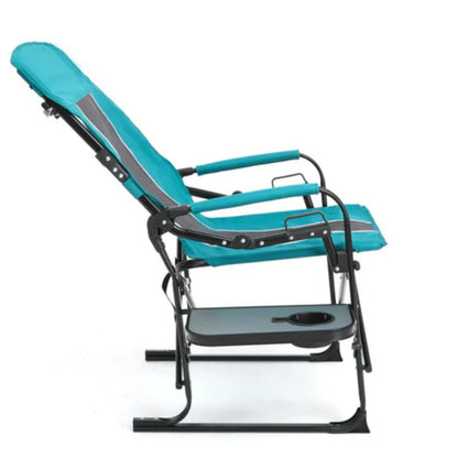 Camping Directors Chair, Heavy Duty,Oversized Portable Folding Chair with Side Table, Pocket for Beach, Fishing,Trip,Picnic,Lawn Blue-海智集-Default-