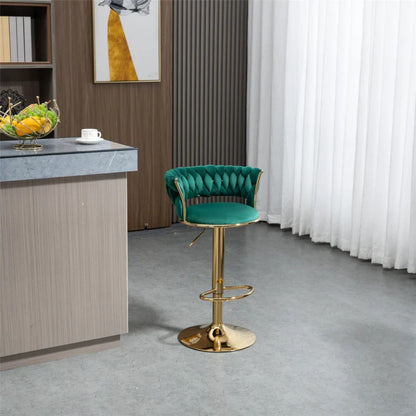 COOLMORE Swivel Bar Stools Set of 2 Adjustable Counter Height Chairs with Footrest for Kitchen, Dining Room 2PC/SET-海智集-Default-