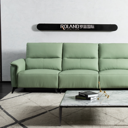 The elegant genuine leather sofa is soft, concave, easy to clean and not easily scratched-海智集-