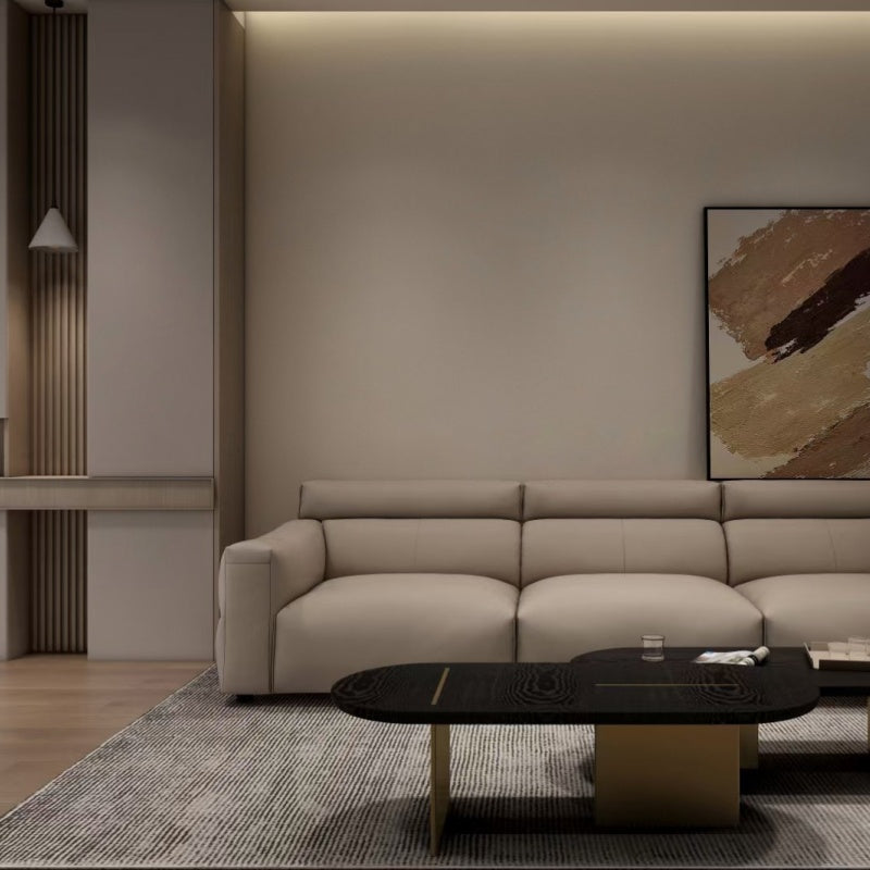 Executive Leather Sofa Set | Top-Grain Leather for Premium Lobbies-海智集-