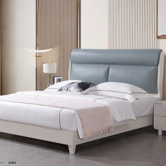 Karan Meishu Series latex leather bed, modern, simple and high-end solid wood soft package A53#-海智集-