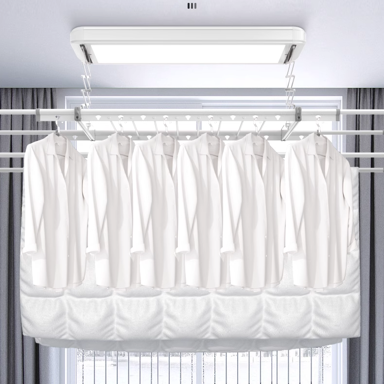 Electric Clothes Drying Rack Voice Control Automatic Lifting Household Balcony Smart Remote Control Drying Telescopic Clothesline-海智集-✾⁂⁂⁂⁂✾TK-8000 Meteor Silver (includes installation)✾⁂⁂⁂⁂✾-✾⁂⁂⁂⁂✾Medium✾⁂⁂⁂⁂✾-