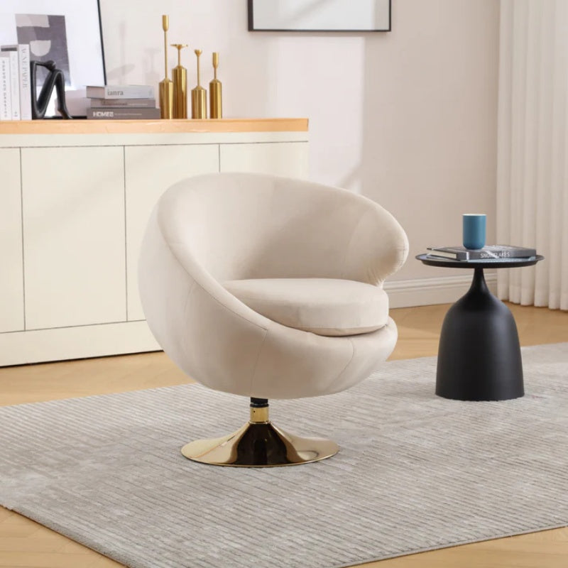 360 Degree Swivel Cuddle Barrel Accent Chairs, Round Armchairs with Wide Upholstered, Fluffy Fabric Chair for Living Room, Bedroom, Office, Waiting Rooms-海智集-Default-