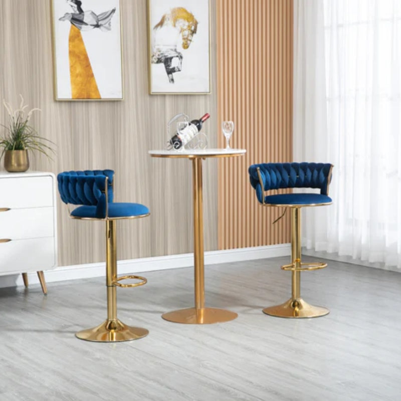 COOLMORE Swivel Bar Stools Set of 2 Adjustable Counter Height Chairs with Footrest for Kitchen, Dining Room 2PC/SET-海智集-Default-