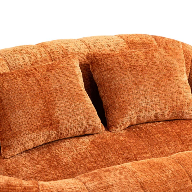 Durable Comfort High Back Bean Bag Sofa Lounger for Adults and Kids, Indoor & Outdoor, Orange Chenille-海智集-Default-