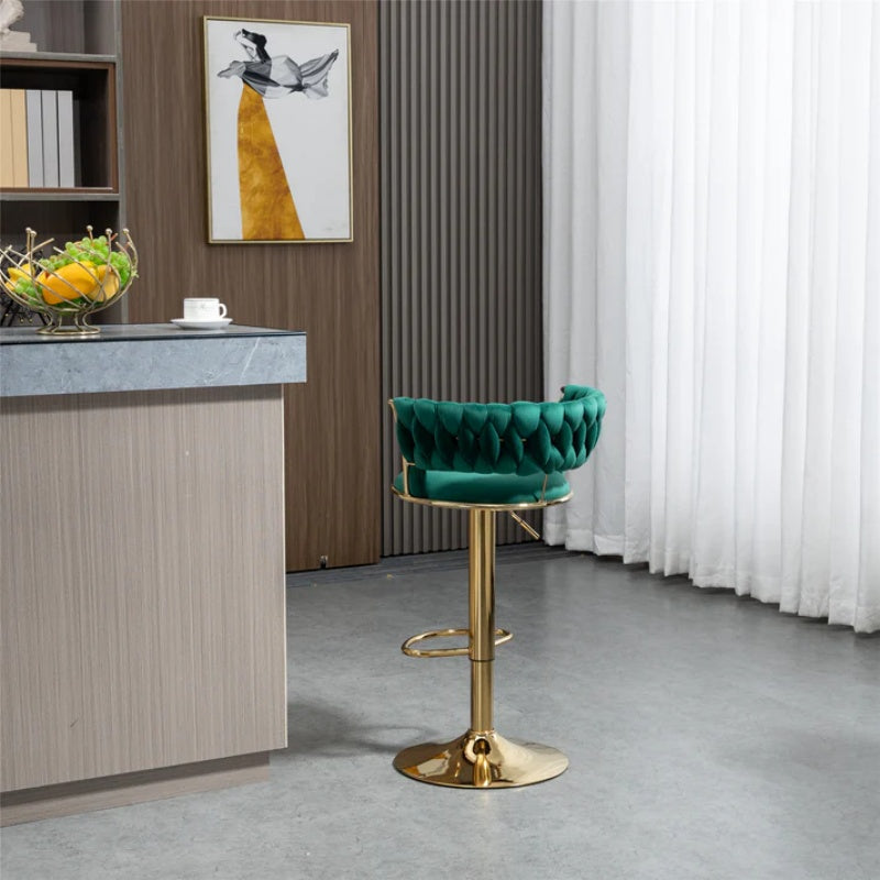 COOLMORE Swivel Bar Stools Set of 2 Adjustable Counter Height Chairs with Footrest for Kitchen, Dining Room 2PC/SET-海智集-Default-