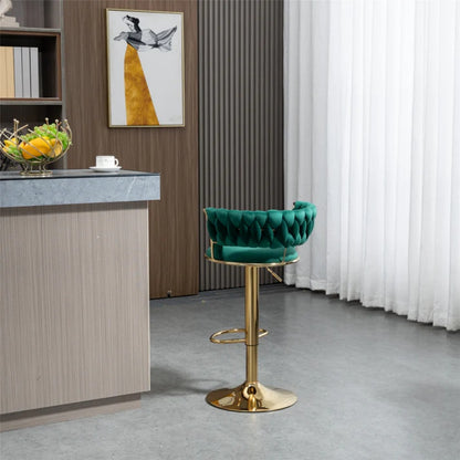 COOLMORE Swivel Bar Stools Set of 2 Adjustable Counter Height Chairs with Footrest for Kitchen, Dining Room 2PC/SET-海智集-Default-