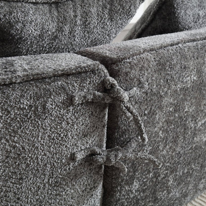COOLMORE Boucle Sofa 3 Seater for Living Room Oversized Comfy Sofa unique double seat and corner construction for Apartment, Office Right Hand Facing (Gray)-海智集-Default-
