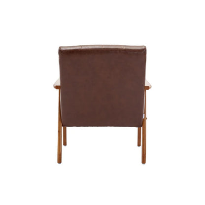 Leisure Chair with Solid Wood Armrest and Feet, Mid-Century Modern Accent chair, for Living Room Bedroom Studio chair-海智集-Default-