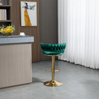 COOLMORE Swivel Bar Stools Set of 2 Adjustable Counter Height Chairs with Footrest for Kitchen, Dining Room 2PC/SET-海智集-Default-