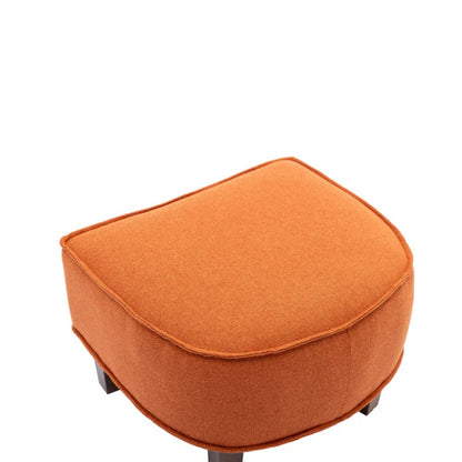 COOLMORE Accent Chair with Ottoman, Mid Century Modern Barrel Chair Upholstered Club Tub Round Arms Chair for Living Room-海智集-Default-