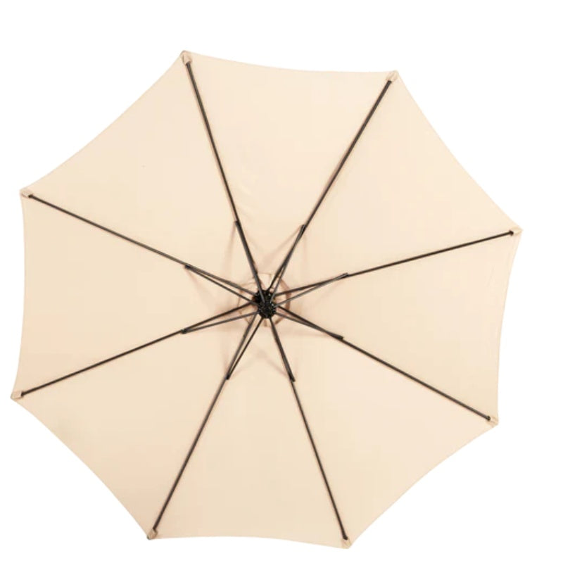 Best Choice Products 10ft Offset Hanging Market Patio Umbrella w/Easy Tilt Adjustment, Polyester Shade, 8 Ribs for Backyard, Poolside - ( khaki )(No Base)-海智集-Default-