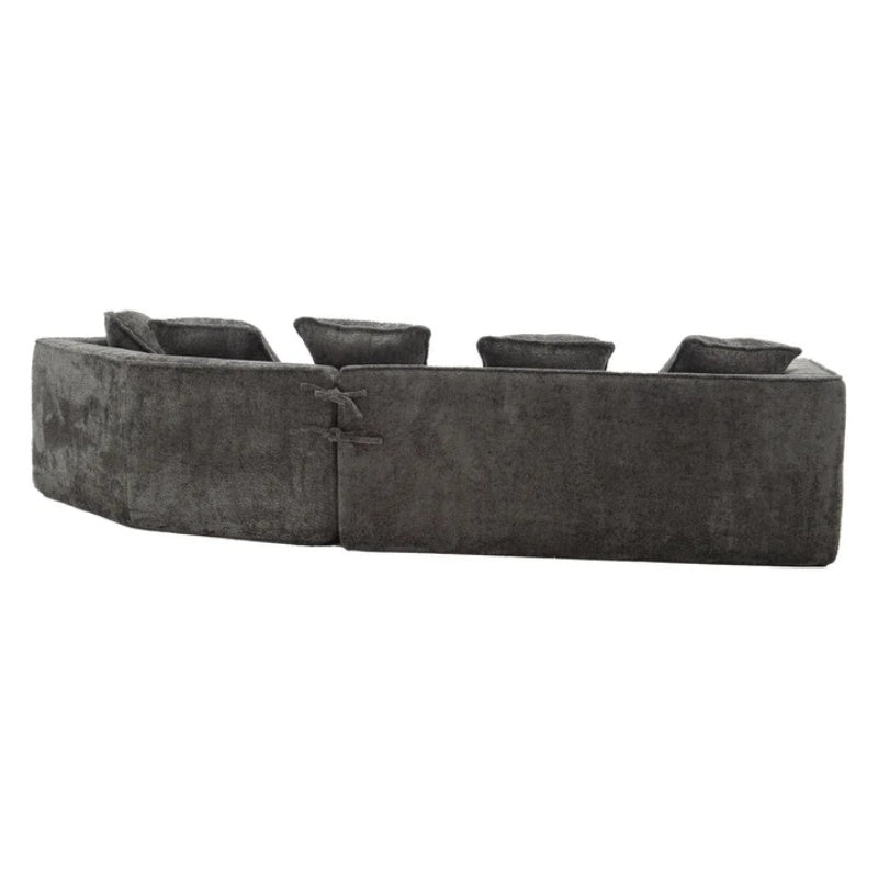 COOLMORE Boucle Sofa 3 Seater for Living Room Oversized Comfy Sofa unique double seat and corner construction for Apartment, Office Right Hand Facing (Gray)-海智集-Default-