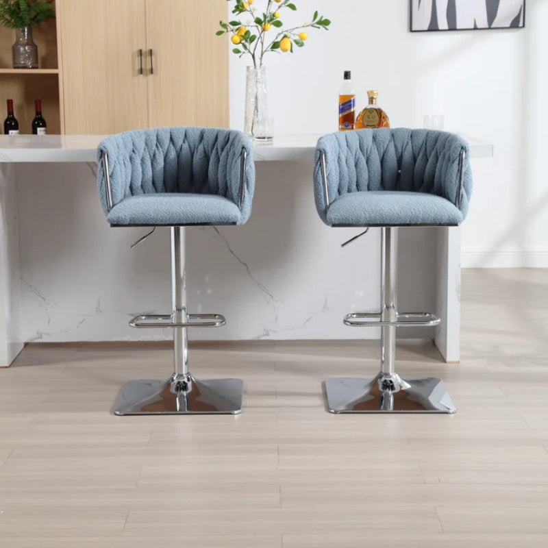 COOLMORE Vintage Bar Stools with Back and Footrest Counter Height Dining Chairs 2PC/SET-海智集-Default-