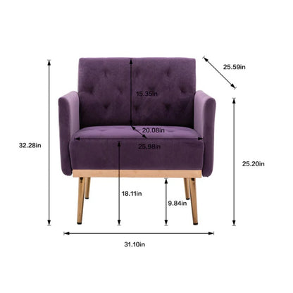 COOLMORE Accent Chair ,leisure single sofa with Rose Golden feet-海智集-Default-