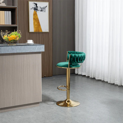 COOLMORE Swivel Bar Stools Set of 2 Adjustable Counter Height Chairs with Footrest for Kitchen, Dining Room 2PC/SET-海智集-Default-
