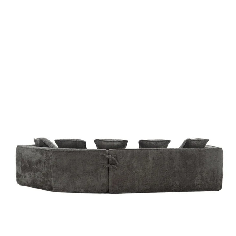 COOLMORE Boucle Sofa 3 Seater for Living Room Oversized Comfy Sofa unique double seat and corner construction for Apartment, Office Right Hand Facing (Gray)-海智集-Default-