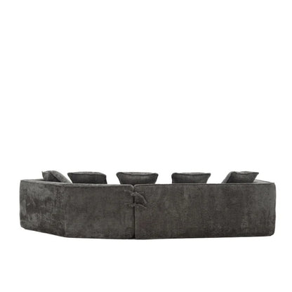 COOLMORE Boucle Sofa 3 Seater for Living Room Oversized Comfy Sofa unique double seat and corner construction for Apartment, Office Right Hand Facing (Gray)-海智集-Default-