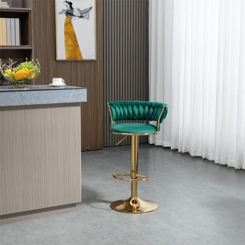 COOLMORE Swivel Bar Stools Set of 2 Adjustable Counter Height Chairs with Footrest for Kitchen, Dining Room 2PC/SET-海智集-Default-