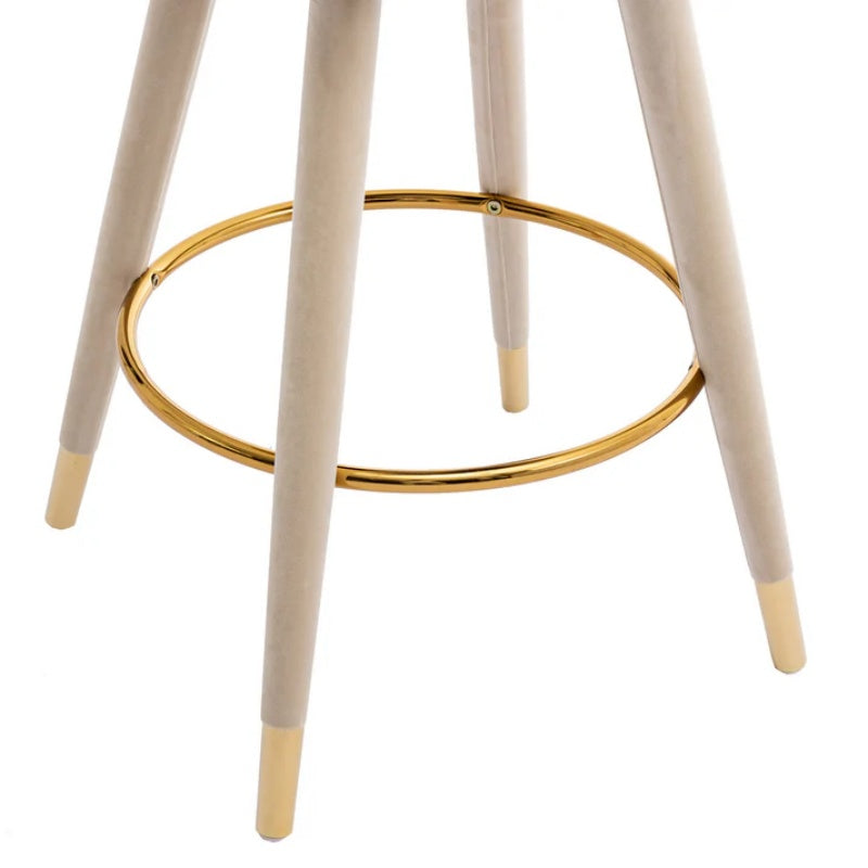 COOLMORE Counter Height Bar Stools Set of 2 for Kitchen Counter Solid Wood Legs with a fixed height of 360 degrees-海智集-Default-