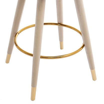 COOLMORE Counter Height Bar Stools Set of 2 for Kitchen Counter Solid Wood Legs with a fixed height of 360 degrees-海智集-Default-
