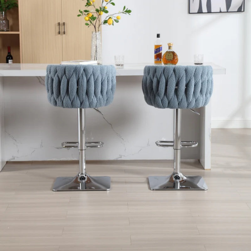 COOLMORE Vintage Bar Stools with Back and Footrest Counter Height Dining Chairs 2PC/SET-海智集-Default-