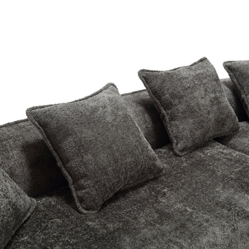 COOLMORE Boucle Sofa 3 Seater for Living Room Oversized Comfy Sofa unique double seat and corner construction for Apartment, Office Right Hand Facing (Gray)-海智集-Default-