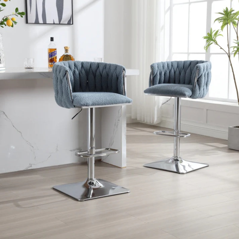 COOLMORE Vintage Bar Stools with Back and Footrest Counter Height Dining Chairs 2PC/SET-海智集-Default-