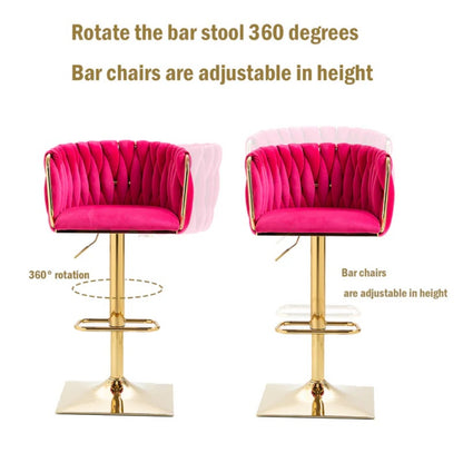 COOLMORE Vintage Bar Stools with Back and Footrest Counter Height Dining Chairs 2PC /SET-海智集-Default-