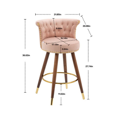 COOLMORE Swivel Bar Stools with Backrest Footrest ，with a fixed height of 360 degrees-海智集-Default-