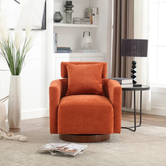 COOLMORE 360 degree rotation design, multi-gear adjustment backrest, soft and comfortable chenille fabric, ergonomic design of the living room chair-海智集-Default-