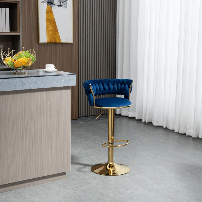 COOLMORE Swivel Bar Stools Set of 2 Adjustable Counter Height Chairs with Footrest for Kitchen, Dining Room 2PC/SET-海智集-Default-
