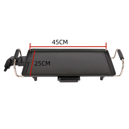Electric BBQ Grill Large Indoor Smokeless Table Griddle Easy-to-Clean PTFE Non-Stick US Plug Machine Grade for Household Use-海智集-