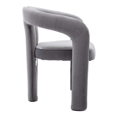 Contemporary Designed Velvet Fabric Upholstered Accent/Dining Chair /Barrel Side Chairs Kitchen Armchair for Living Room set of 2 (Gray Velvet)-海智集-Default-