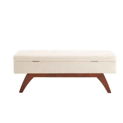 COOLMORE Teddy wool fabric, solid wood feet for solid weighing, and bed end stool with storage function-海智集-Default-