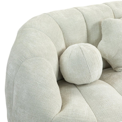 High Back Bean Bag Sofa Couch for Adults and Kids, Comfortable White Chenille Lounger, Indoor & Outdoor Use-海智集-Default-