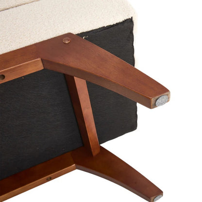 COOLMORE Teddy wool fabric, solid wood feet for solid weighing, and bed end stool with storage function-海智集-Default-