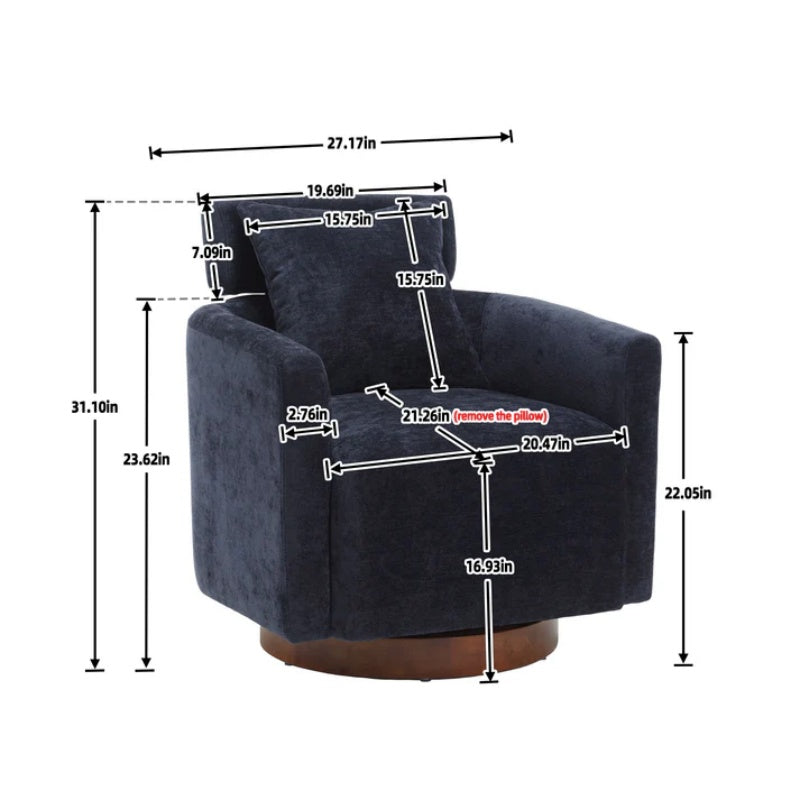COOLMORE 360 degree rotation design, multi-gear adjustment backrest, soft and comfortable chenille fabric, ergonomic design of the living room chair-海智集-Default-