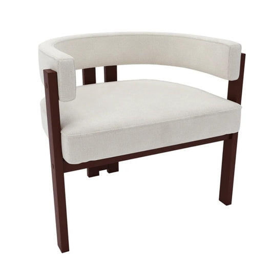 Modern Accent Chair Teddy Upholstered Armchair Beige Chenille 24.41'' x 20.47'' x 25.20''-海智集-Default-